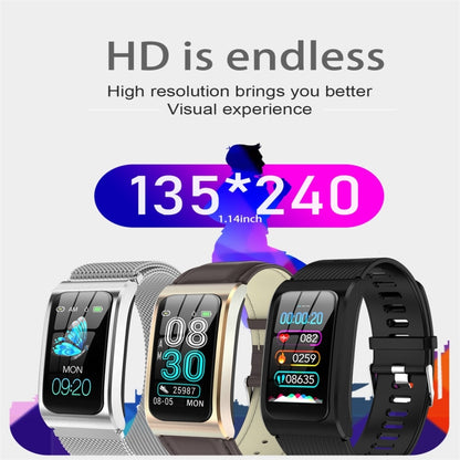 AK12 1.14 inch IPS Color Screen Smart Watch IP68 Waterproof,Silicone Watchband,Support Call Reminder /Heart Rate Monitoring/Blood Pressure Monitoring/Sleep Monitoring/Predict Menstrual Cycle Intelligently(Black) - Smart Wear by buy2fix | Online Shopping UK | buy2fix