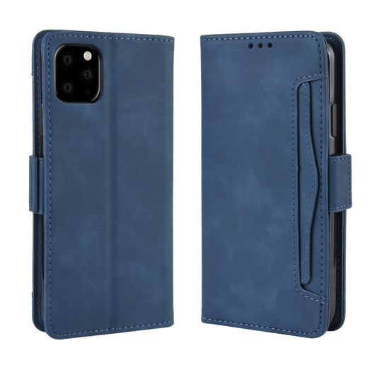 For iPhone 11 Wallet Style Skin Feel Calf Pattern Leather Case, with Separate Card Slot(Blue) by buy2fix