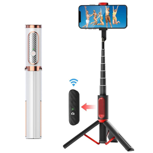 Support de téléphone portable avec télécommande pour perche à selfie portable M18 (blanc)