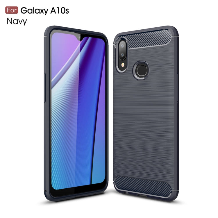 Brushed Texture Carbon Fiber TPU Case for Galaxy A10s(Navy Blue) - Galaxy Phone Cases by buy2fix | Online Shopping UK | buy2fix