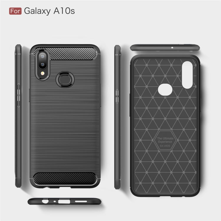 Brushed Texture Carbon Fiber TPU Case for Galaxy A10s(Red) - Galaxy Phone Cases by buy2fix | Online Shopping UK | buy2fix