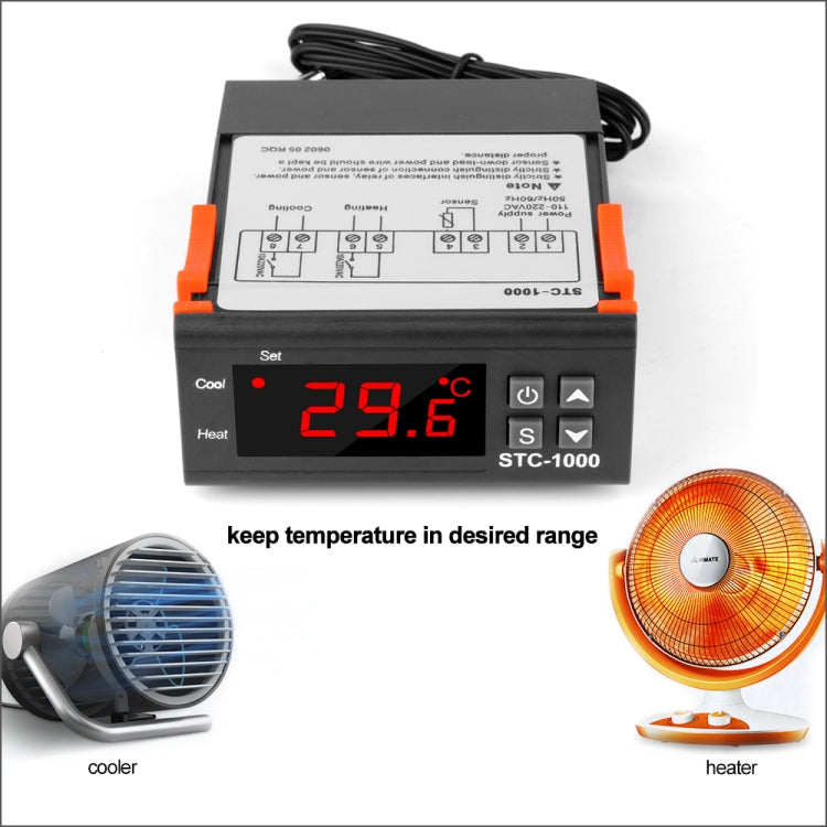 STC-1000 24V Digital Temperature Controller LED Temperature Regulator Thermostat for Incubator Relay 10A Heating and Cooling - Consumer Electronics by buy2fix | Online Shopping UK | buy2fix