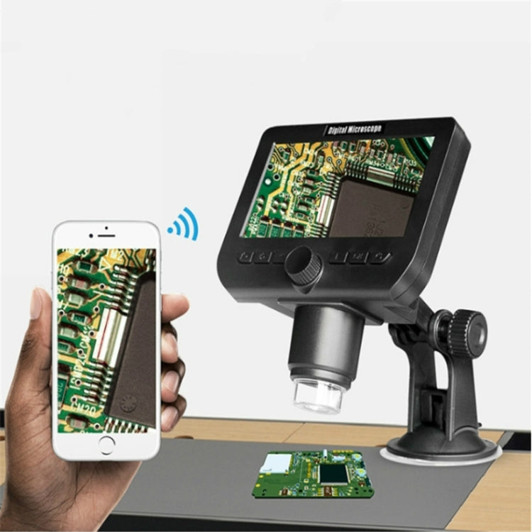 Handheld Digital Microscope 1000 Times Electronic Magnifying Glass WiFi With Screen Integrated Microscope （Black） - Consumer Electronics by buy2fix | Online Shopping UK | buy2fix