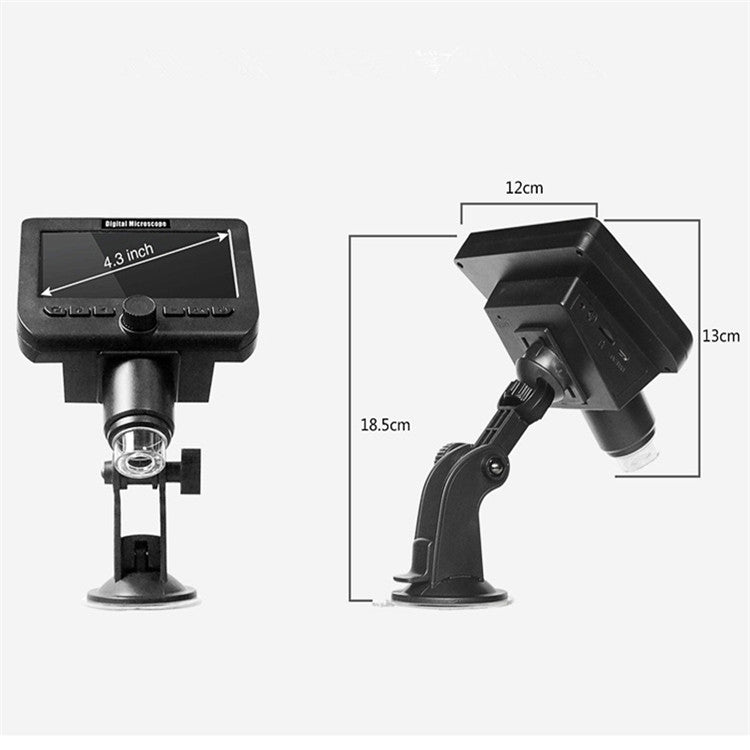 Handheld Digital Microscope 1000 Times Electronic Magnifying Glass WiFi With Screen Integrated Microscope （Black） - Consumer Electronics by buy2fix | Online Shopping UK | buy2fix