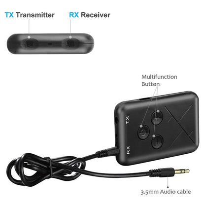 JDEX-TX10 Wireless 2-in-1 3.5mm Bluetooth 4.2 Audio Receiver And Transmitter Adapter - Audio Receiver Transmitter by buy2fix | Online Shopping UK | buy2fix