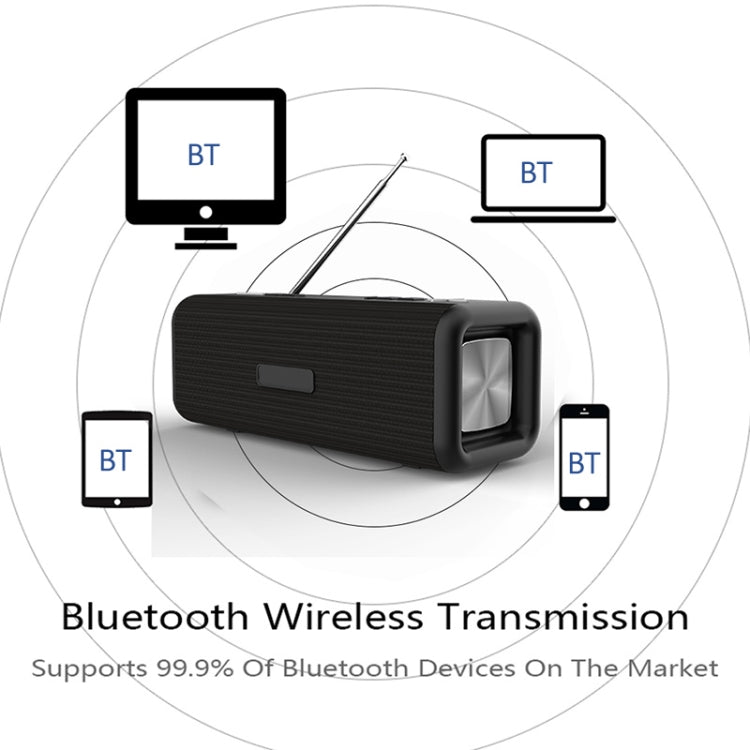 T9 Wireless Bluetooth 4.2 Speaker 10W Portable Sound Box FM Digital Radio 3D Surround Stereo, Support Handsfree & TF & AUX(Gray) - Desktop Speaker by buy2fix | Online Shopping UK | buy2fix