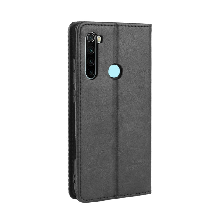 For Xiaomi Redmi Note 8 Magnetic Buckle Retro Crazy Horse Texture Horizontal Flip Leather Case  , with Holder & Card Slots & Photo Frame(Black) - Xiaomi Cases by buy2fix | Online Shopping UK | buy2fix