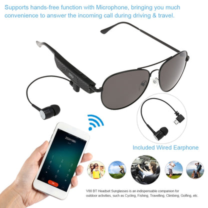 Y88 Wireless Earphone Bluetooth Headset Sunglasses Music Headphones Smart Glasses Earbud Hands-free with Mic - Bluetooth Earphone by buy2fix | Online Shopping UK | buy2fix