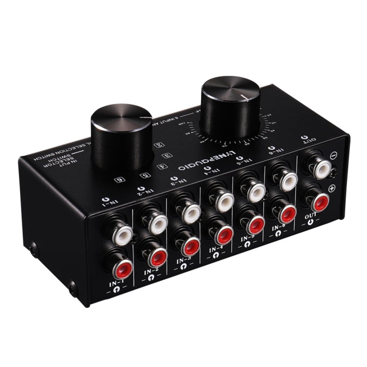 B016 6 Input 1 Output Audio Signal Source Selection Switcher, Output Volume Adjustment Control RCA Port - Consumer Electronics by buy2fix | Online Shopping UK | buy2fix