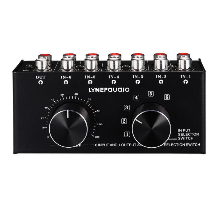 B016 6 Input 1 Output Audio Signal Source Selection Switcher, Output Volume Adjustment Control RCA Port - Consumer Electronics by buy2fix | Online Shopping UK | buy2fix