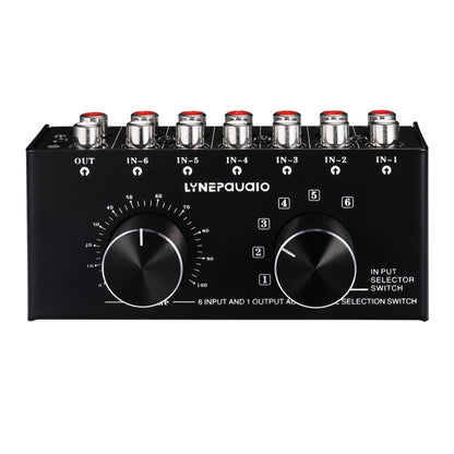 B016 6 Input 1 Output Audio Signal Source Selection Switcher, Output Volume Adjustment Control RCA Port - Consumer Electronics by buy2fix | Online Shopping UK | buy2fix