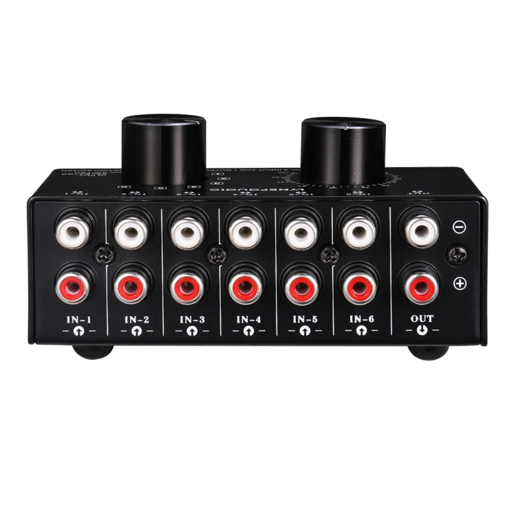 B016 6 Input 1 Output Audio Signal Source Selection Switcher, Output Volume Adjustment Control RCA Port - Consumer Electronics by buy2fix | Online Shopping UK | buy2fix