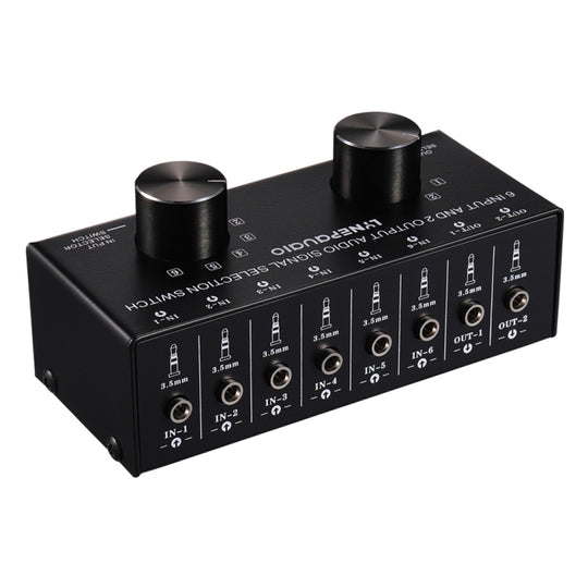 B027 6 entrées 2 sorties ou 2 entrées 6 sorties commutateur de sélection de source de signal audio interface 3.5mm