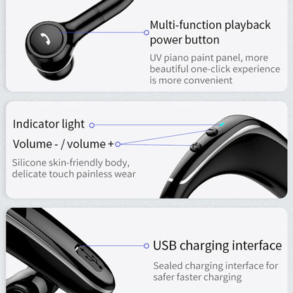 YL-6S Wireless Bluetooth Earphone Sealed In-ear Earbuds 180 Degree Freely Rotating Earpiece(Black) - Bluetooth Earphone by buy2fix | Online Shopping UK | buy2fix