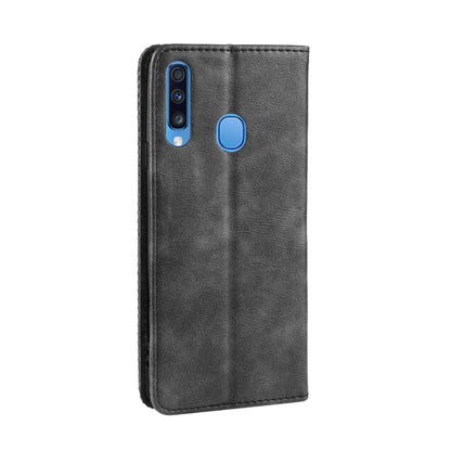 For Galaxy A20s  Magnetic Buckle Retro Crazy Horse Texture Horizontal Flip Leather Case  , with Holder & Card Slots & Photo Frame(Black) - Galaxy Phone Cases by buy2fix | Online Shopping UK | buy2fix