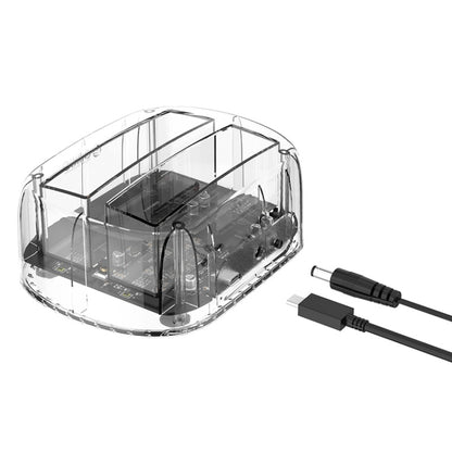 ORICO 6239C3 2.5/3.5inch 2 Bay Transparent Type-C Hard Drive Dock - HDD Enclosure by ORICO | Online Shopping UK | buy2fix