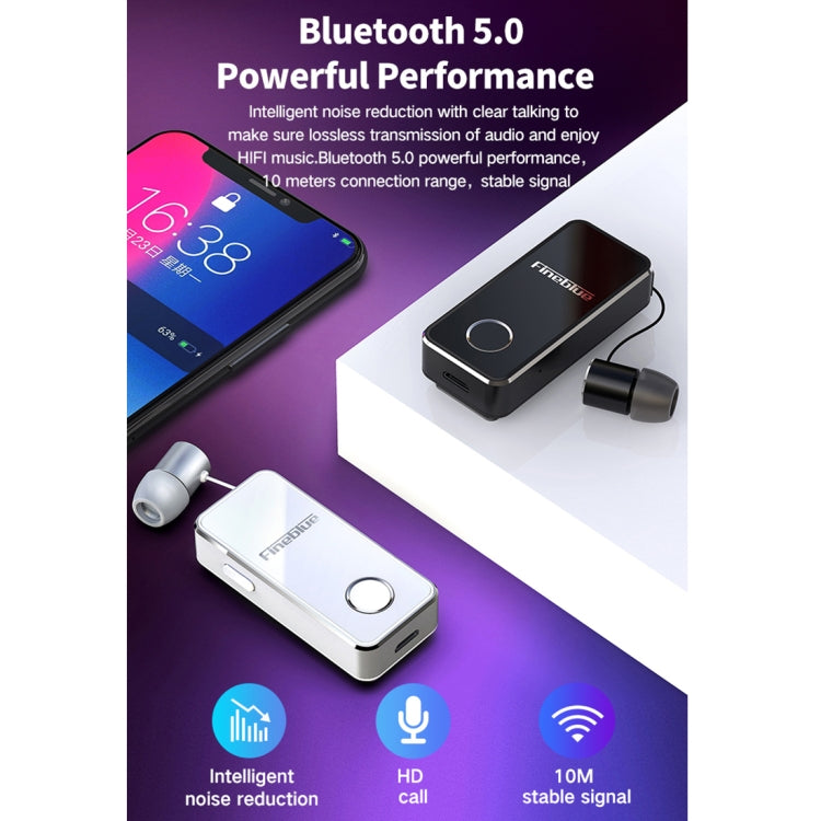 FineBlue F2 Pro Wireless Bluetooth V5.0 Earphone Hands-Free Vibrating Alert Wear Clip Earphone(White) - Bluetooth Earphone by Fineblue | Online Shopping UK | buy2fix