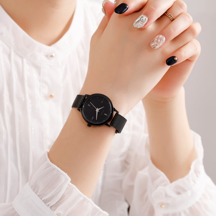 SKMEI 1528 Simple Fashion Lady Watch Casual Netting Scale(Black) - Sport Watches by SKMEI | Online Shopping UK | buy2fix