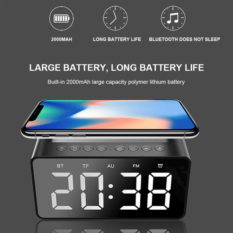 AEC BT508 Wireless Charging Bluetooth Speaker LED Alarm Clock Power Bank Three-In-One Speaker - Desktop Speaker by AEC | Online Shopping UK | buy2fix