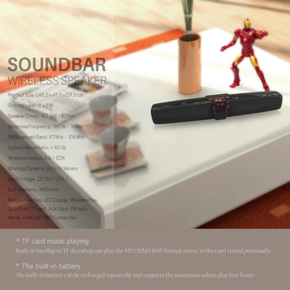 New Rixing NR7017 TWS Portable 10W Stereo Surround Soundbar Bluetooth Speaker with Microphone(Red) - Desktop Speaker by New Rixing | Online Shopping UK | buy2fix