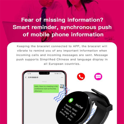 D18 1.3inch TFT Color Screen Smart Watch IP65 Waterproof,Support Call Reminder /Heart Rate Monitoring/Blood Pressure Monitoring/Sleep Monitoring(Purple) - Smart Wear by buy2fix | Online Shopping UK | buy2fix