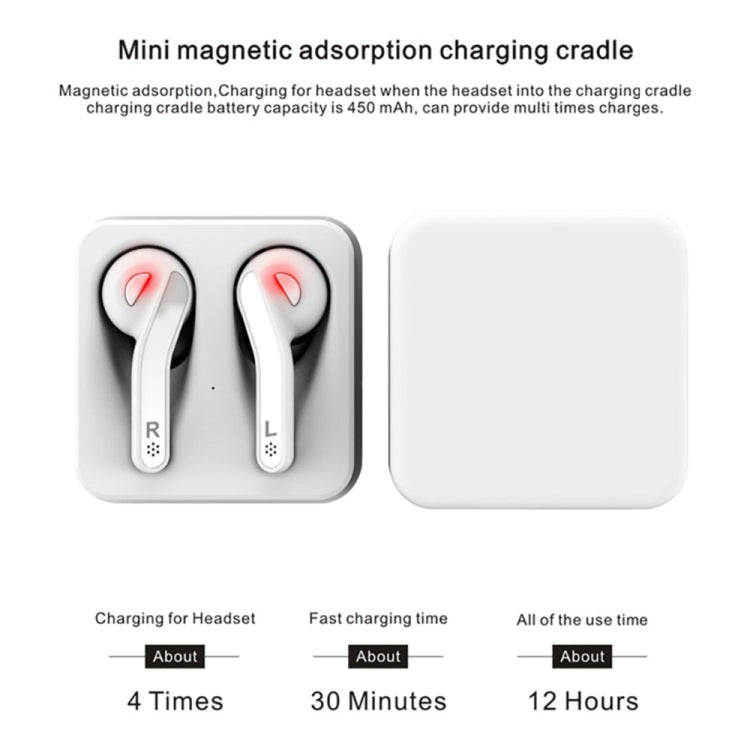 T88 Mini Touch Control Hifi Wireless Bluetooth Earphones TWS Wireless Earbuds with Charger Box(White) - TWS Earphone by buy2fix | Online Shopping UK | buy2fix