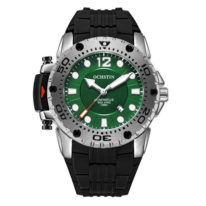 OCHSTIN 6124  Night Light Waterproof Men Watch Outdoor Sports Quartz Watch Silicone Watch(Green) - Sport Watches by OCHSTIN | Online Shopping UK | buy2fix