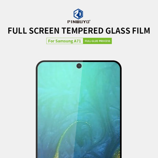 For Galaxy A71 PINWUYO 9H 2.5D Full Screen Tempered Glass Film(Black) by PINWUYO
