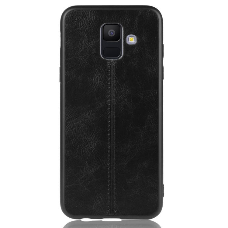For Galaxy A6 Shockproof Sewing Cow Pattern Skin PC + PU + TPU Case(Black) by buy2fix