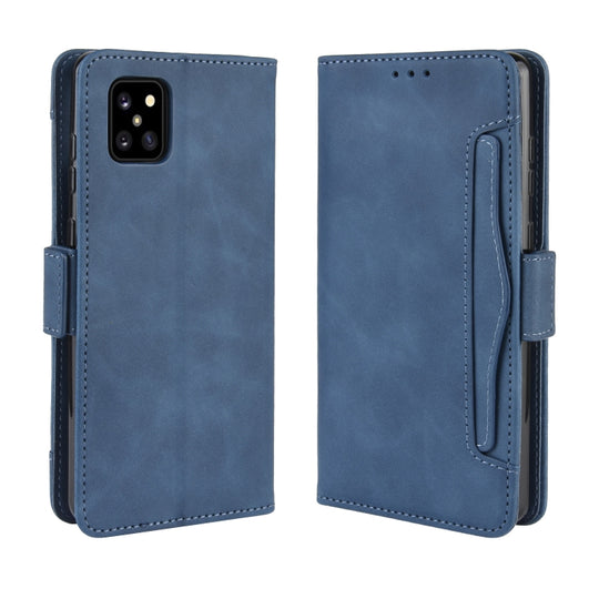 Pour Galaxy M60S / A81 / Note 10 Lite Étui en cuir à motif de veau au toucher de style portefeuille avec emplacements pour cartes et support séparés et portefeuille et cadre photo (bleu)