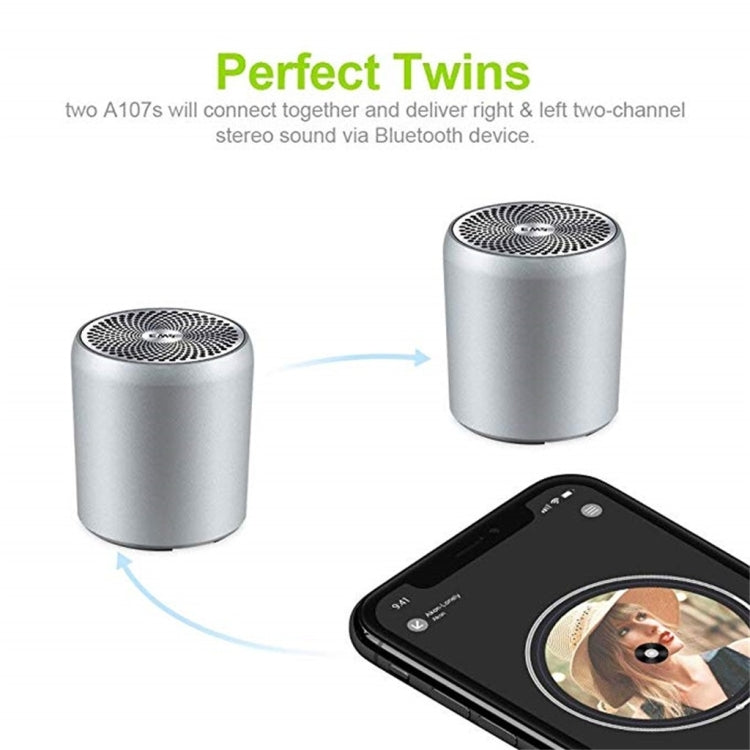 EWA A107 TWS Portable Super Mini Subwoofer Waterproof Bluetooth Speaker(Rose Gold) by EWA