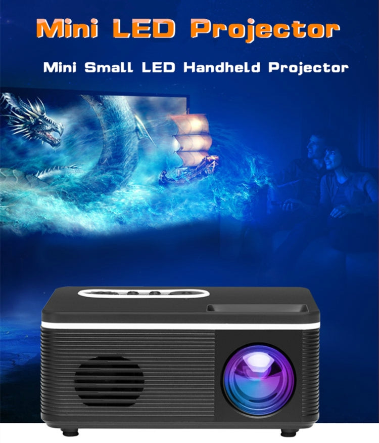 S361 80 lumens 320 x 240 Pixel Portable Mini Projector, Support 1080P, EU Plug(Black) - Consumer Electronics by buy2fix | Online Shopping UK | buy2fix