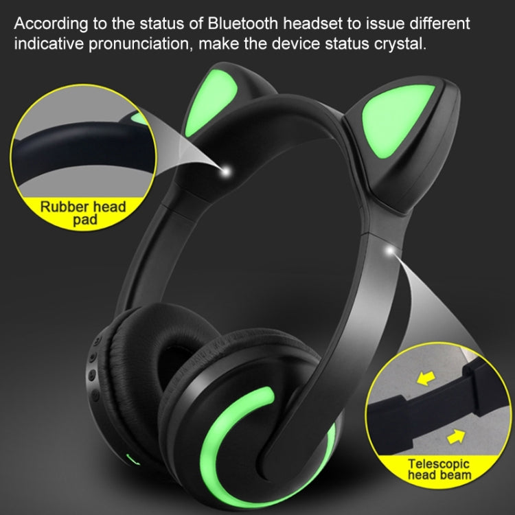 ZW19 LED 7 Colors light Bluetooth Stereo Wireless Headphones Cat Ear Flashing Glowing  Gaming Headset Earphone(Deer Fairy) - Headset & Headphone by buy2fix | Online Shopping UK | buy2fix