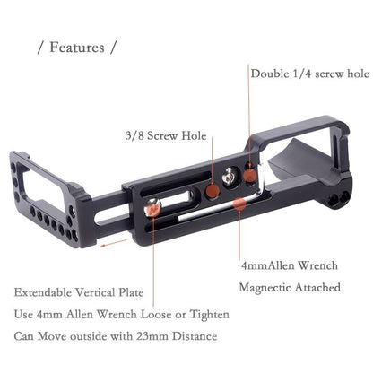 Vertical Shoot Quick Release L Plate Bracket Base Holder for FUJIFILM X Pro 3 - Camera Accessories by FITTEST | Online Shopping UK | buy2fix