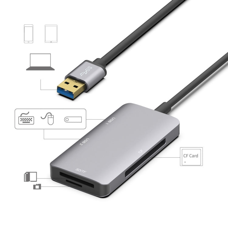 Onten 8107 USB3.0 HUB with CF SD TF Card Reader - USB 3.0 HUB by Onten | Online Shopping UK | buy2fix