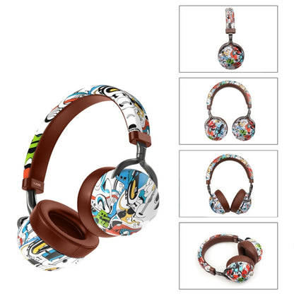 VJ086 Graffiti Headset Wireless Sports Bluetooth Headset Water Transfer Color Print Headset, Support TF, FM(Dazzle Colour) - Headset & Headphone by buy2fix | Online Shopping UK | buy2fix