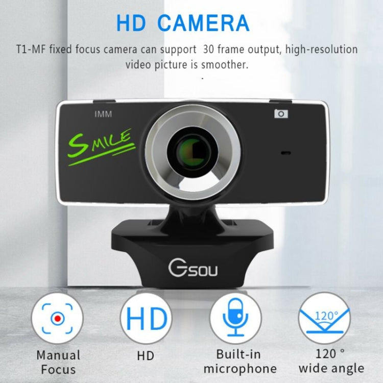 Gsou B18S HD Webcam Built-in Microphone Smart Web Camera USB Streaming Live Camera With Noise Cancellation -  by Gsou | Online Shopping UK | buy2fix