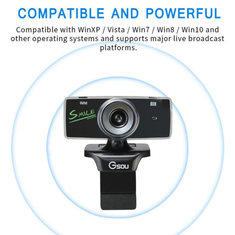 Gsou B18S HD Webcam Built-in Microphone Smart Web Camera USB Streaming Live Camera With Noise Cancellation -  by Gsou | Online Shopping UK | buy2fix