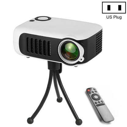 A2000 Portable Projector 800 Lumen LCD Home Theater Video Projector, Support 1080P, US Plug (White) - Consumer Electronics by buy2fix | Online Shopping UK | buy2fix