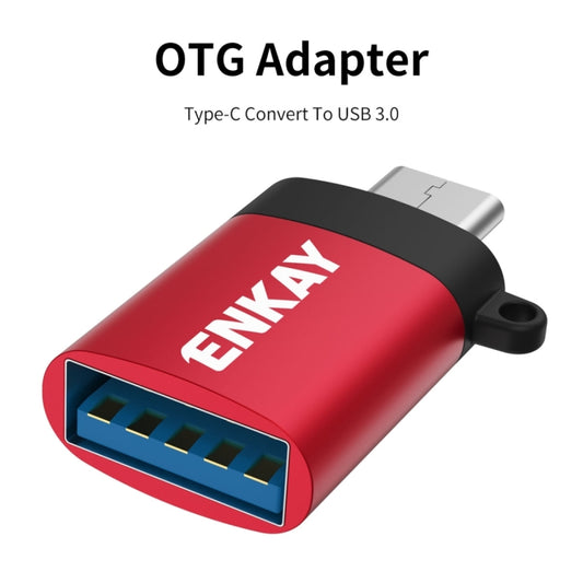 ENKAY ENK-AT101 Aluminium Alloy USB-C / Type-C to USB 3.0 OTG Data Adapter Converter(Silver) by ENKAY