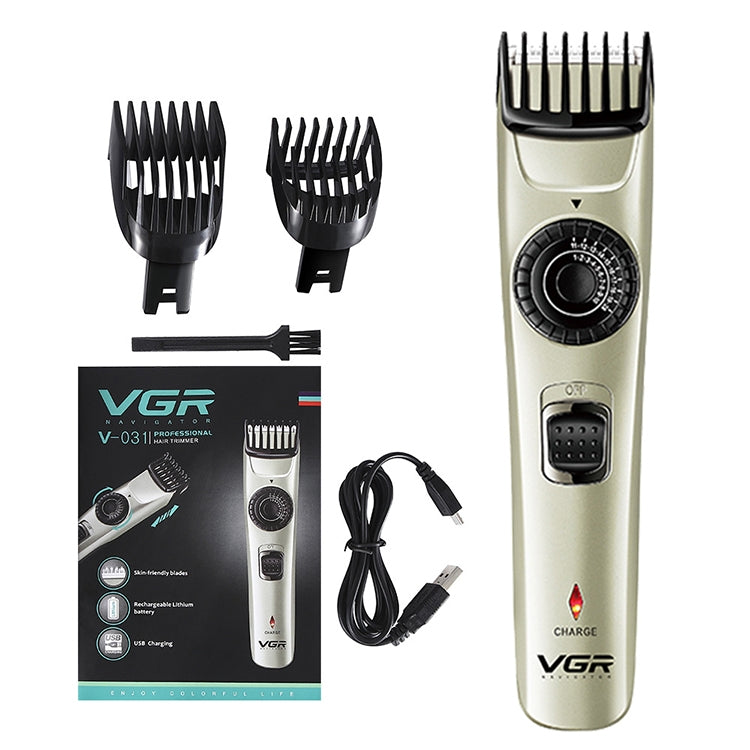 VGR V-031 5W USB Multi-size Controllable Self Trimming Hair Clipper - Hair Trimmer by VGR | Online Shopping UK | buy2fix