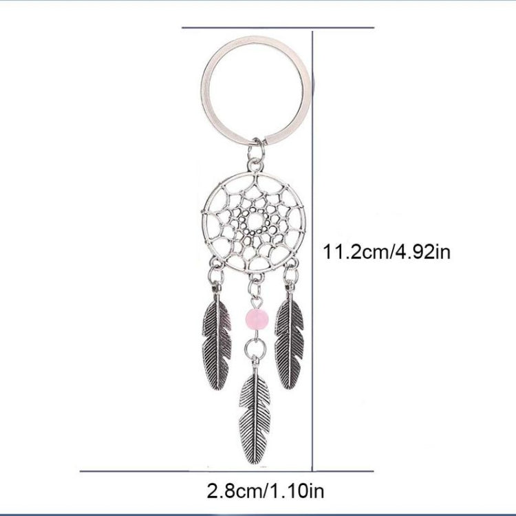 2 PCS Fashion Simple Dream Catcher Series Beads Keychain(Pink) - Key Rings by buy2fix | Online Shopping UK | buy2fix