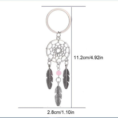 2 PCS Fashion Simple Dream Catcher Series Beads Keychain(Pink) - Key Rings by buy2fix | Online Shopping UK | buy2fix