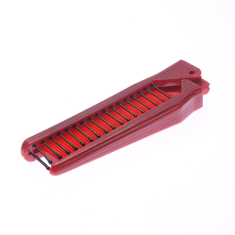 Portable Travel Folding Comb Anti-static Massage Comb(Red Wood Grain) - Hair Trimmer by buy2fix | Online Shopping UK | buy2fix