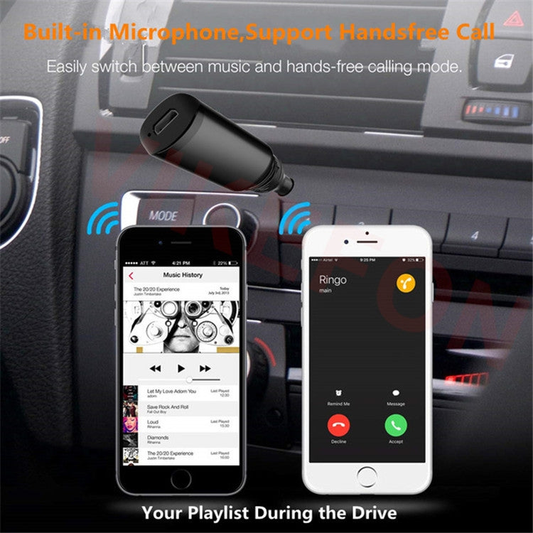 2 in 1 Car Hands-free Bluetooth Adapter 5.0 Bluetooth Receiver One To Two, Supports APTX / APTX LL - Apple Accessories by buy2fix | Online Shopping UK | buy2fix