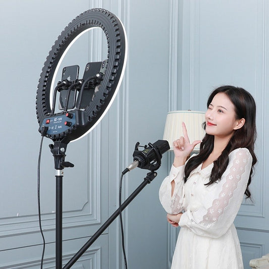 HQ-18N 18 inch 45cm LED Ring Vlogging Photography Video Lights Kits with Remote Control & Phone Clamp & 2.1m Tripod Mount, EU Plug by buy2fix