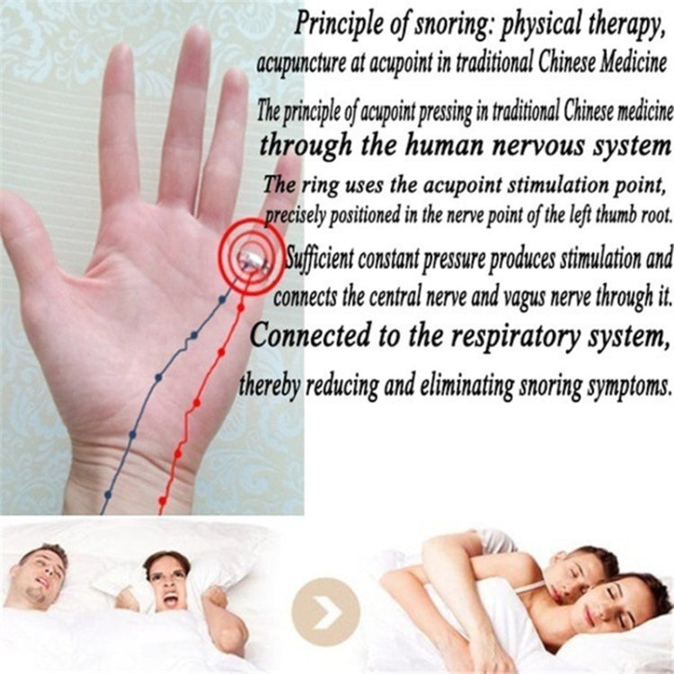 Acupressure Anti Snore Ring Treatment Reflexology Anti Snoring Apnea Sleeping Device(Gold) - Anti Snoring Tools by buy2fix | Online Shopping UK | buy2fix