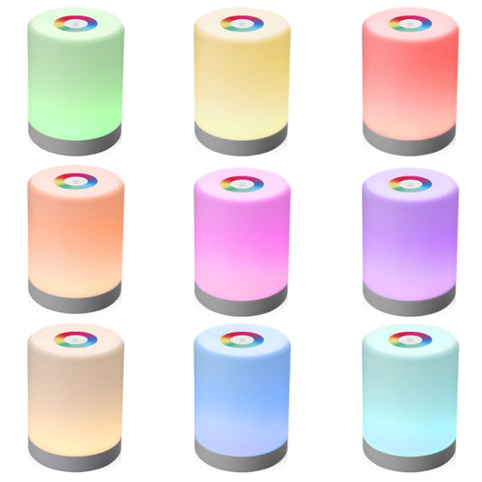 LED Touch Control Induction Dimmer Lamp Smart Dimmable RGB Color Change Rechargeable Bedside Night Light by buy2fix