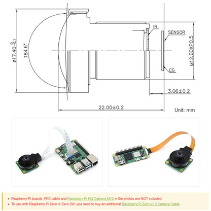 Waveshare WS1842714 For Raspberry Pi M12 High Resolution Lens, 14MP, 2.72mm Focal Length,23964 - Consumer Electronics by Waveshare | Online Shopping UK | buy2fix