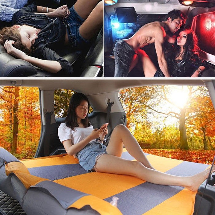 Inflatable Automatic SUV Car Inflatable Bed Travel Car Outdoor Air Mattress Bed Car Auto Sources Bed Travel Bed(Orange) - Seat Accessories by buy2fix | Online Shopping UK | buy2fix